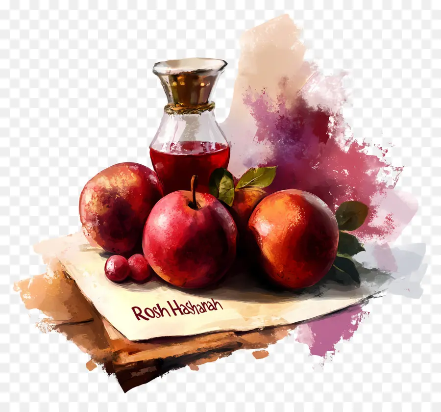 Rosh Hashanah，แอปเปิ้ลและน้ำผึ้ง PNG