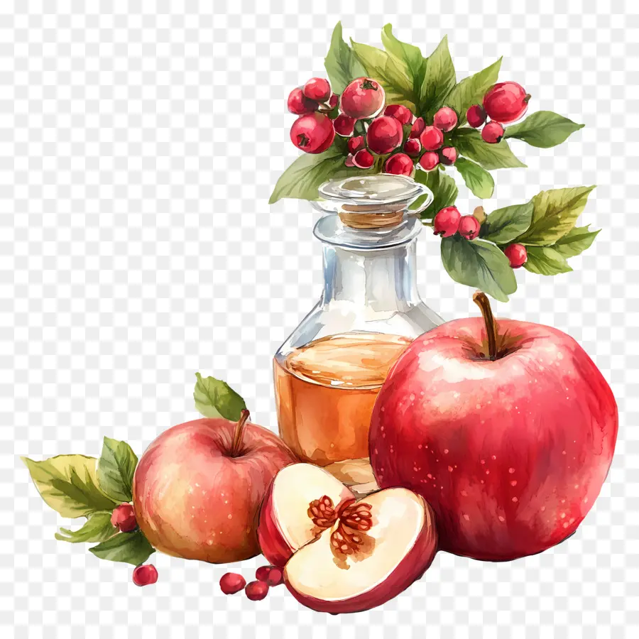 Rosh Hashanah，แอปเปิ้ลและขวด PNG