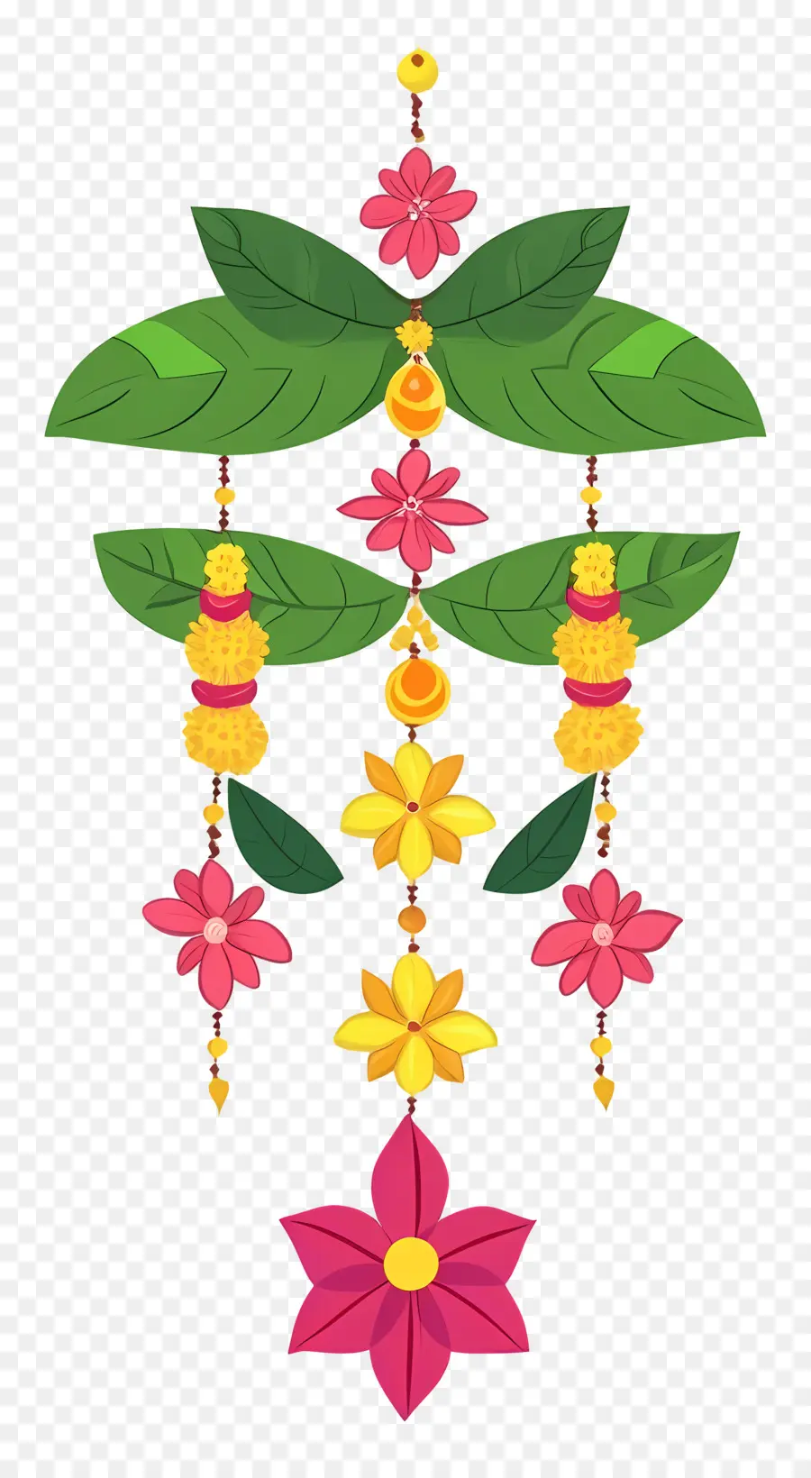 พวงมาลัย Ugadi，ตกแต่งด้วยดอกไม้ PNG