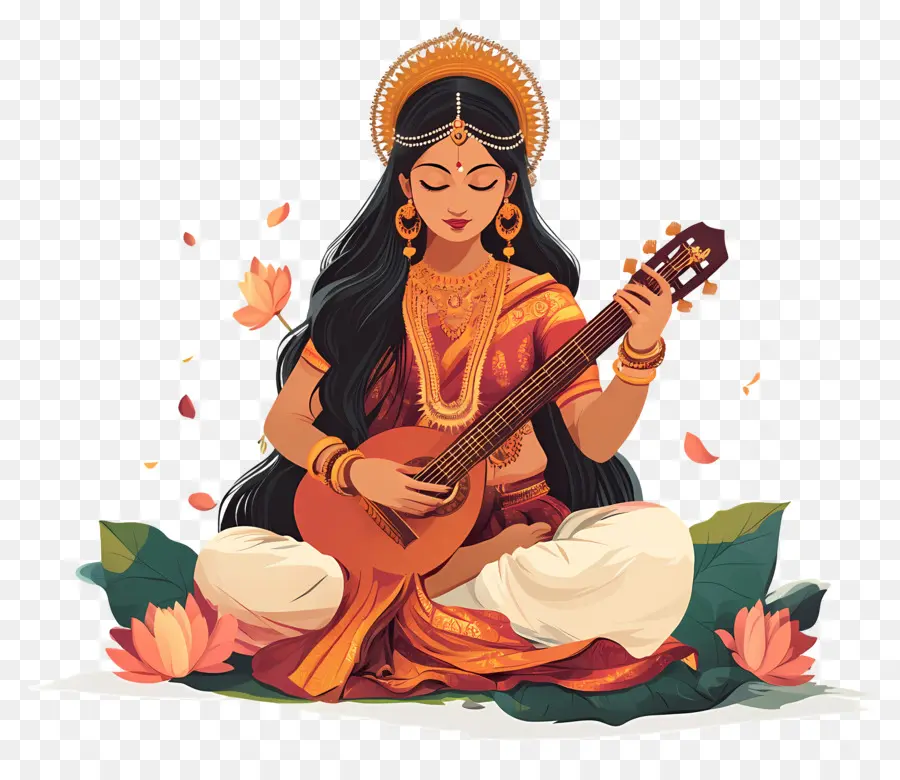 Saraswati，ผู้หญิงเล่นกีตาร์ PNG