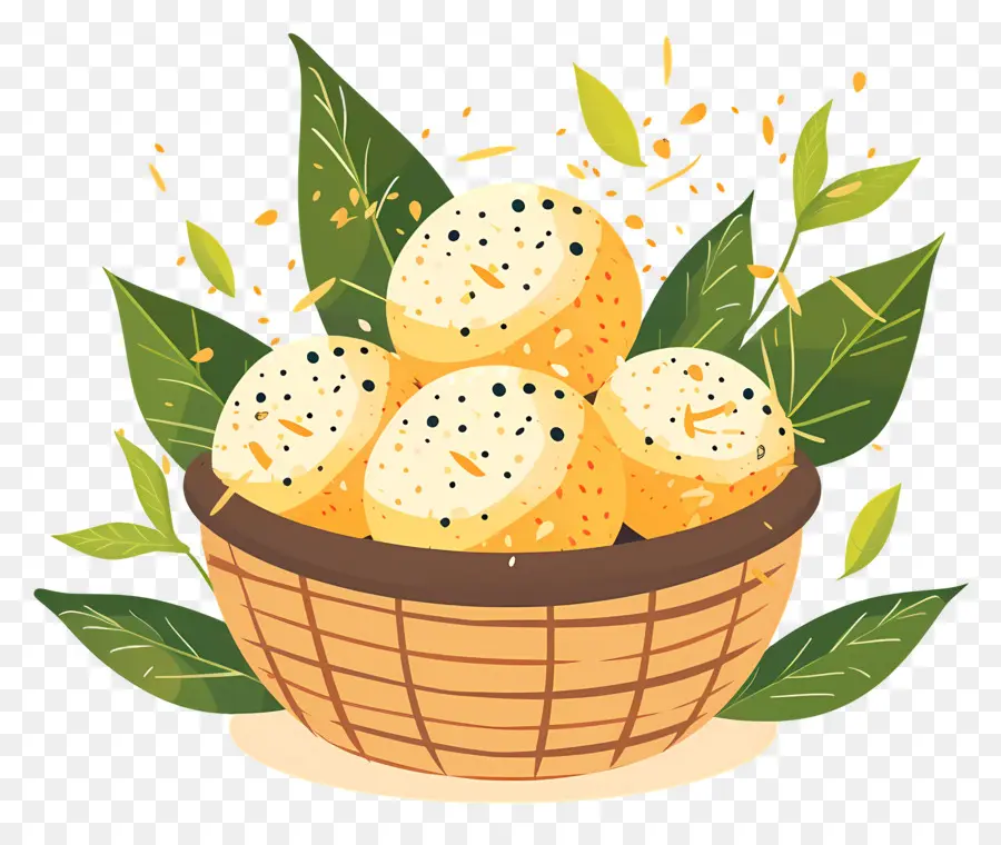 ลูกข้าว，ตะกร้า Idlis PNG