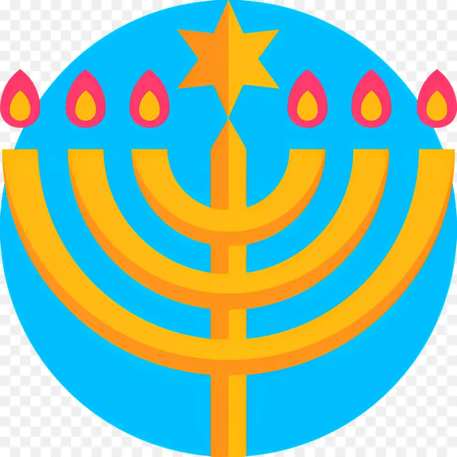 Hanukkah Menorah，Menorah กับ Star PNG