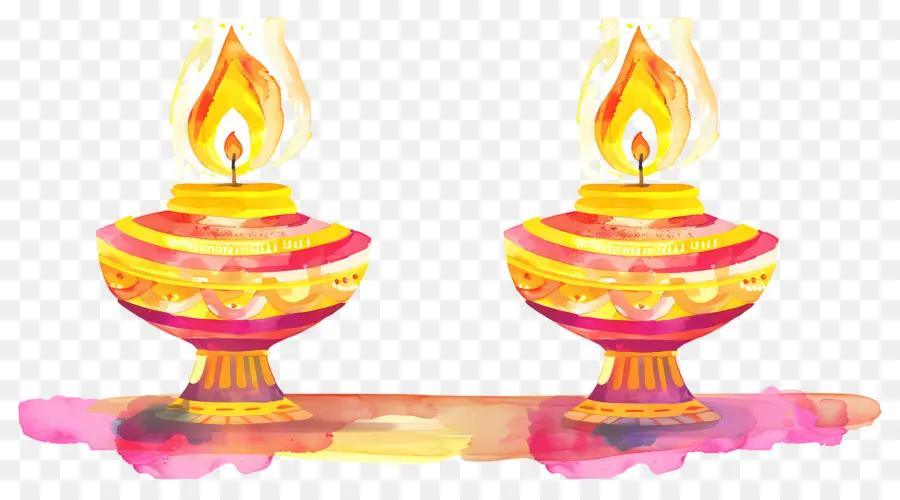 Diwali ให้，โคมไฟน้ำมันสีสันสดใส PNG