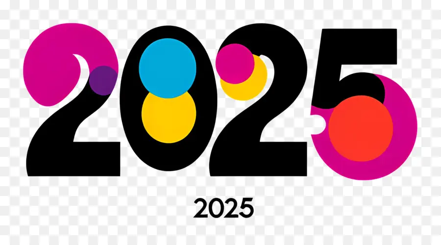 2025 ปี，2025 คลื่นสีสันสดใส PNG