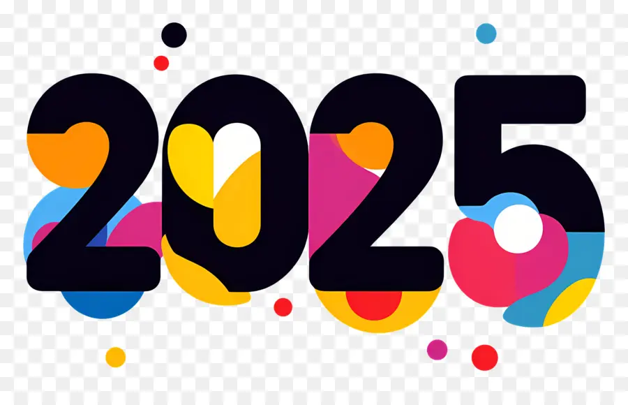 2025 ปี，2025 คลื่นสีสันสดใส PNG