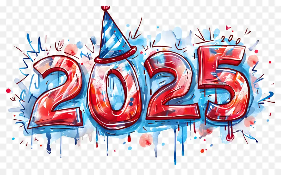 2025 ปี，แดง 2025 PNG