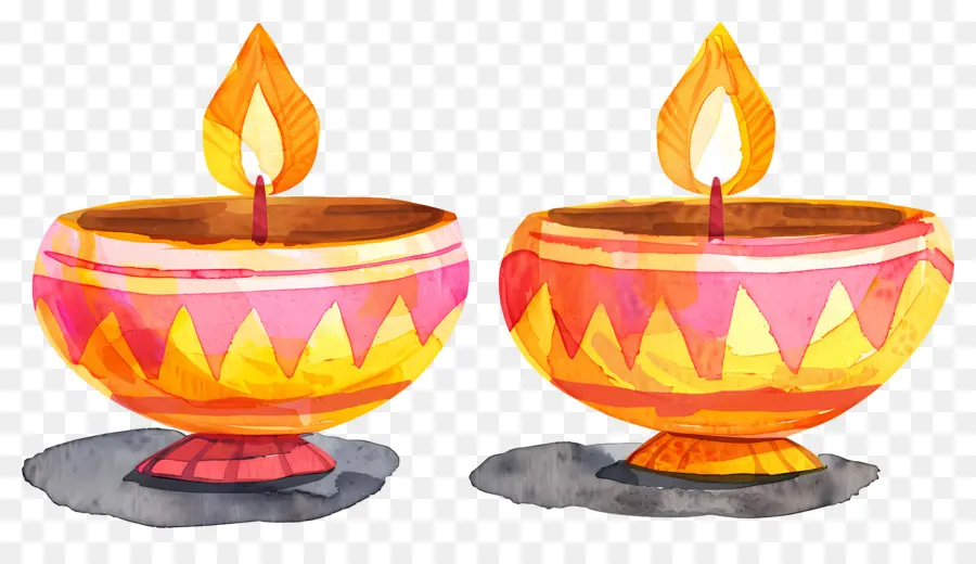 Diwali ให้，โคมไฟน้ำมันกลมสีสันสดใส PNG