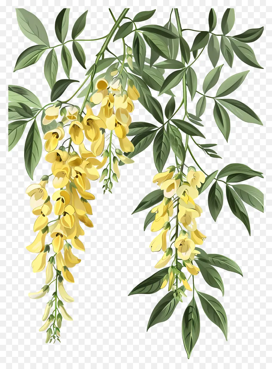 ดอกไม้ Laburnum，ดอกไม้สีเหลือง PNG