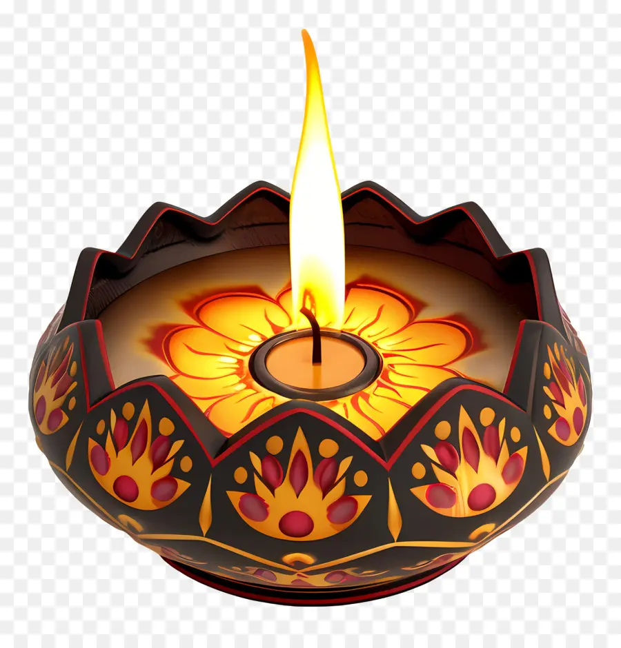 เทียน Diwali，เทียนดอกไม้ PNG