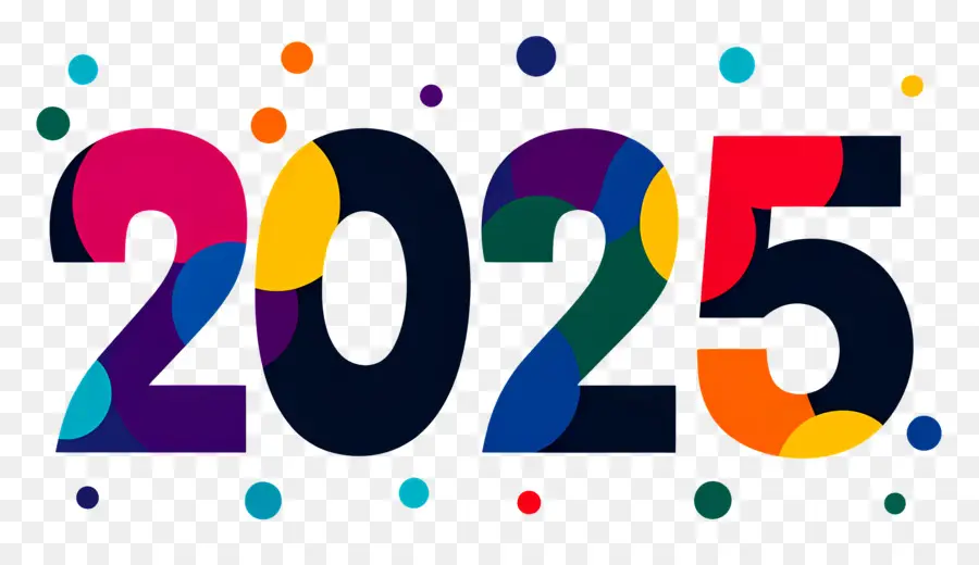 2025 โลโก้，2025 คลื่นสีสันสดใส PNG