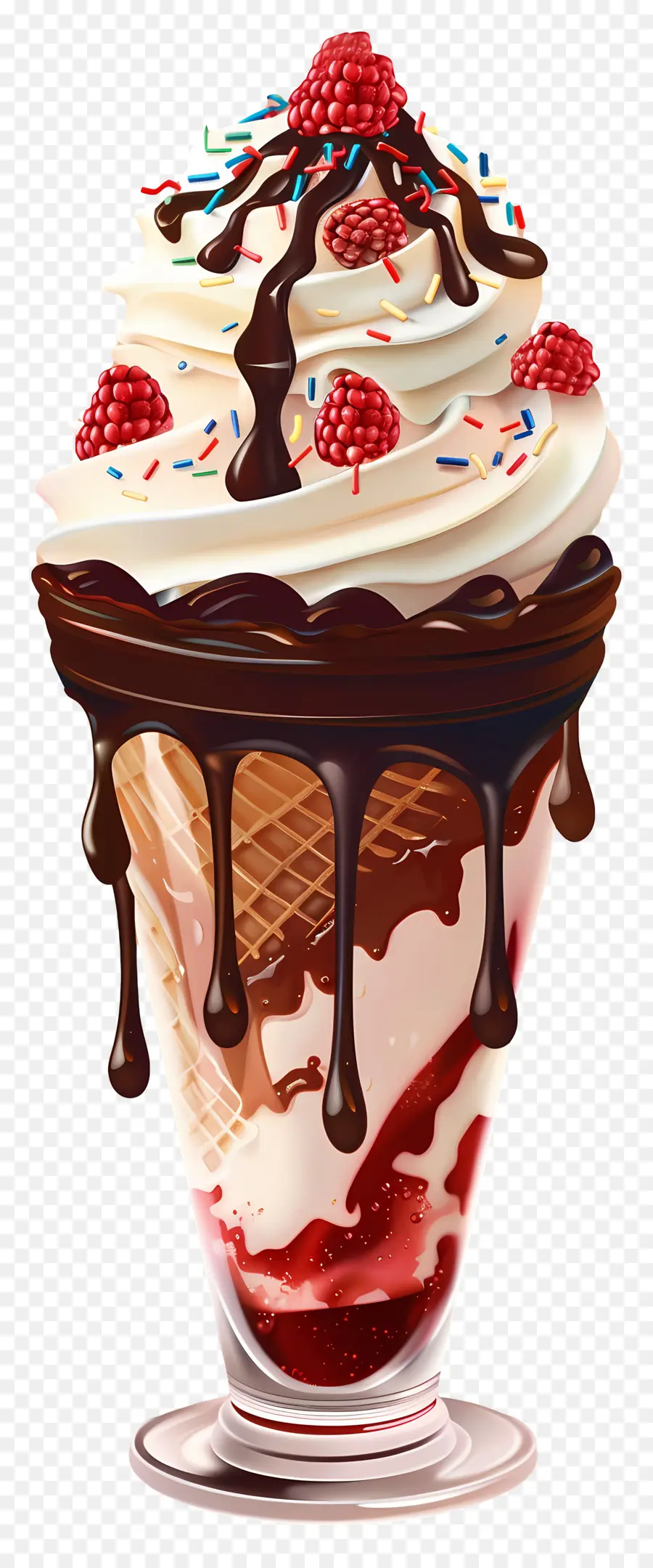 ไอศกรีม Sundae，ช็อคโกแลตซันเดย์ PNG