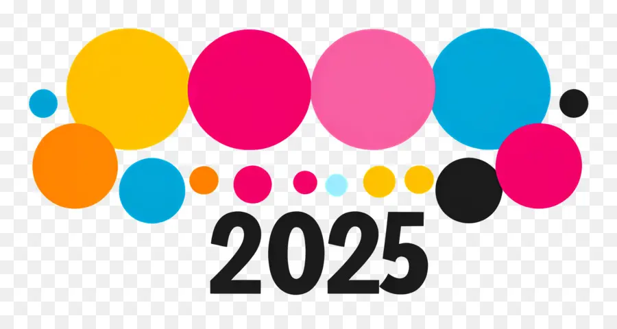 2025 ปี，2025 วงกลมสีสันสดใส PNG