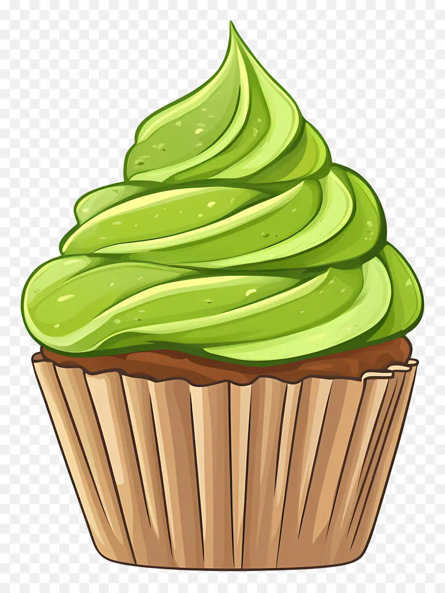 Matcha Cupcake，คัพเค้กสีเขียว PNG