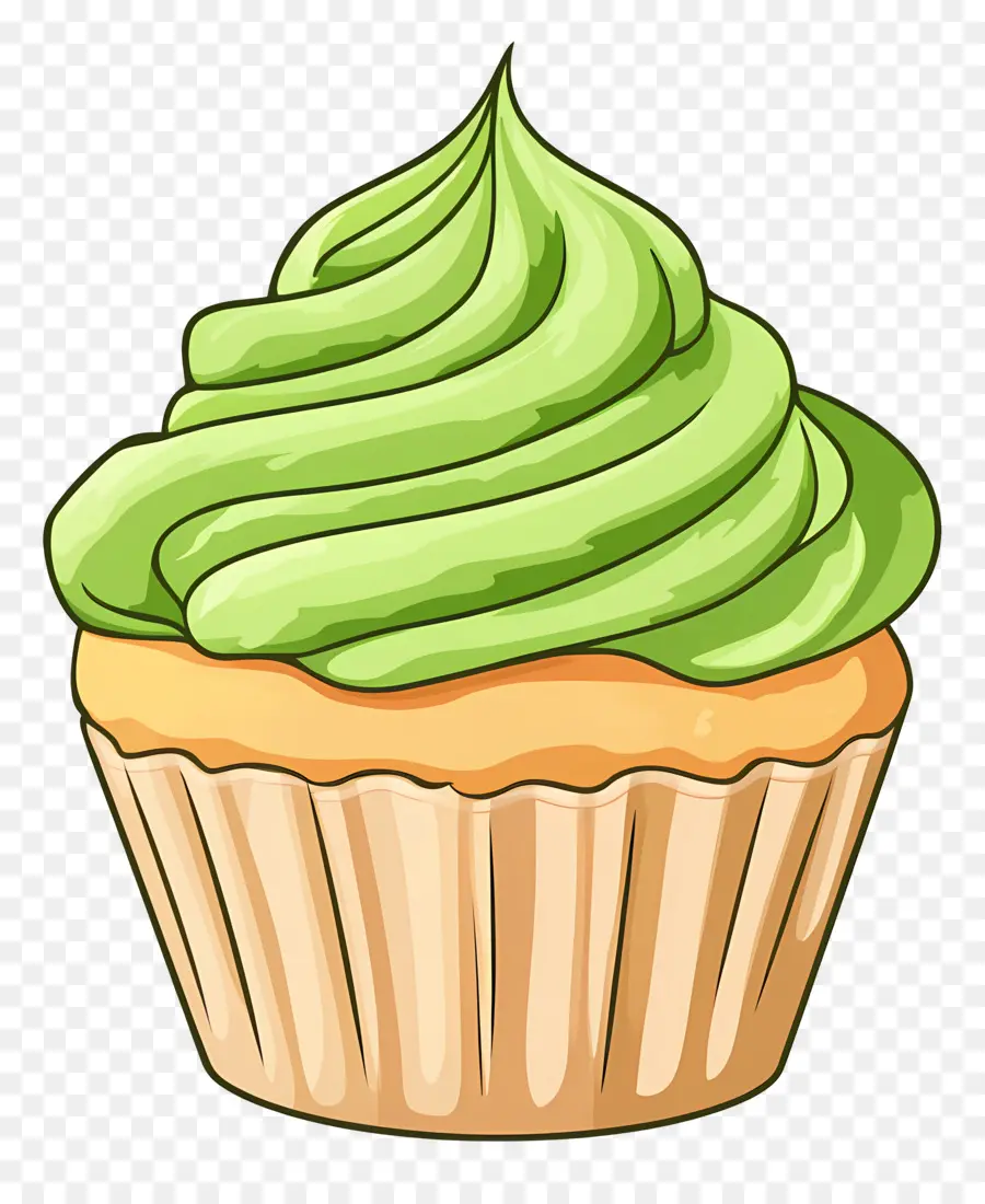 Matcha Cupcake，คัพเค้กสีเขียว PNG