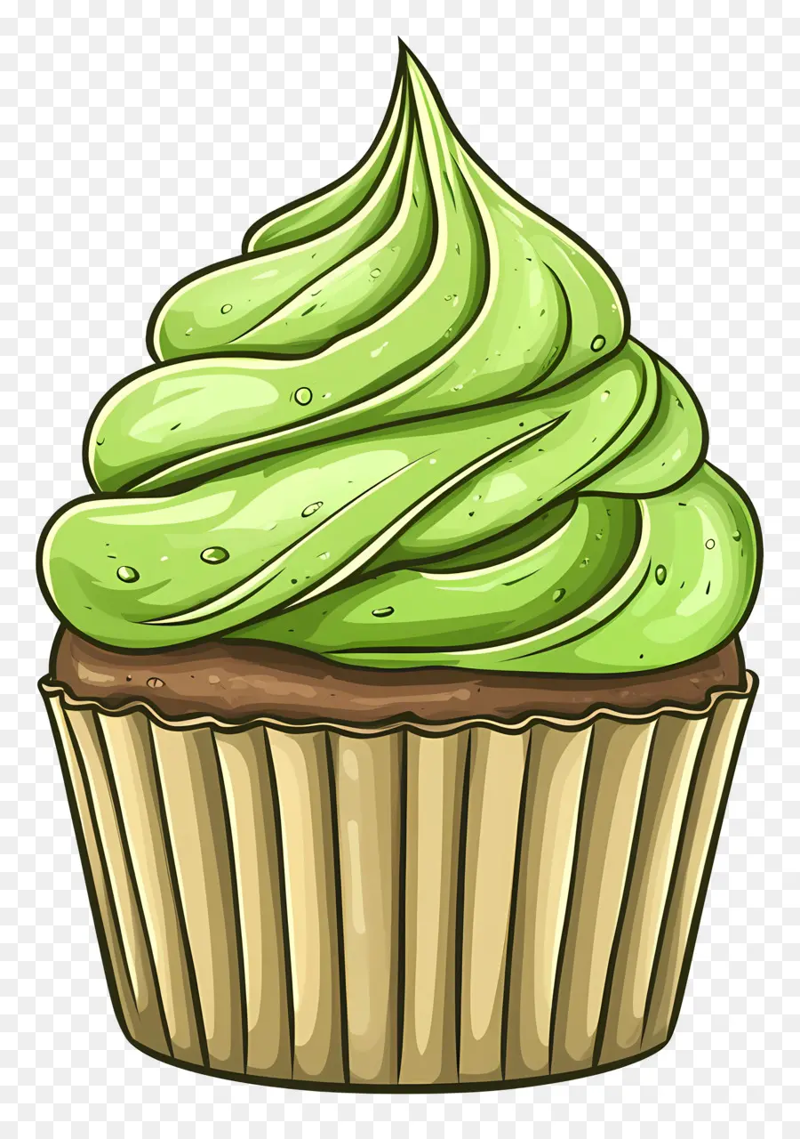 Matcha Cupcake，คัพเค้กสีเขียว PNG