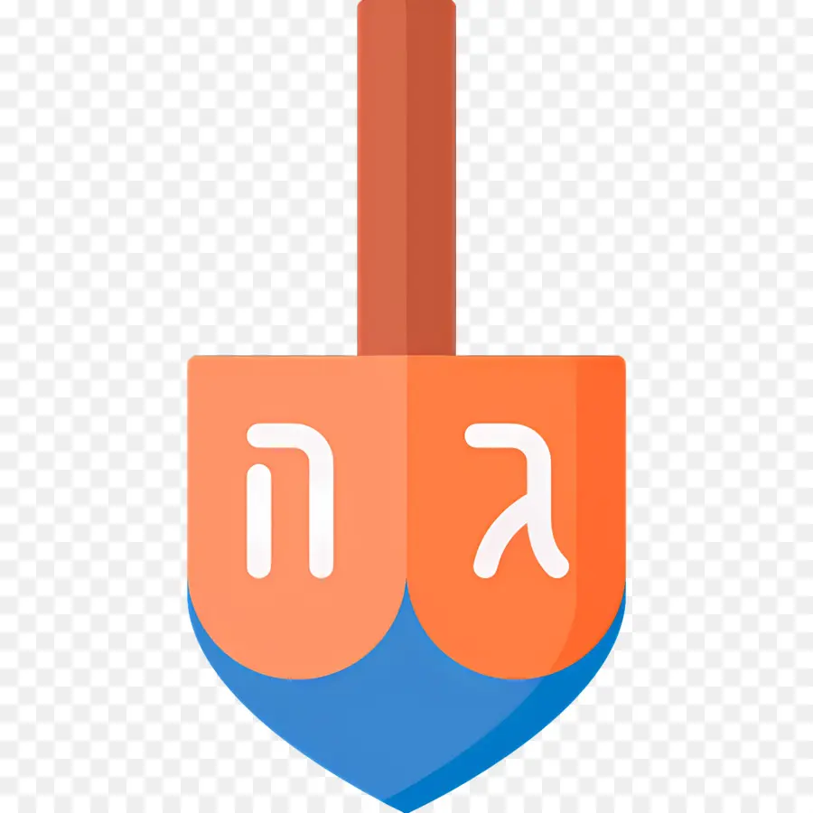 Hanukkah Dreidel，Dreidel สีส้มและสีน้ำเงิน PNG