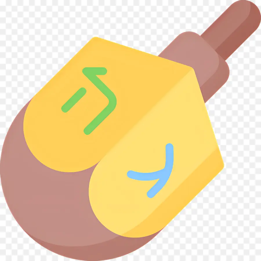 Hanukkah Dreidel，Dreidel สีเหลืองและสีน้ำตาล PNG