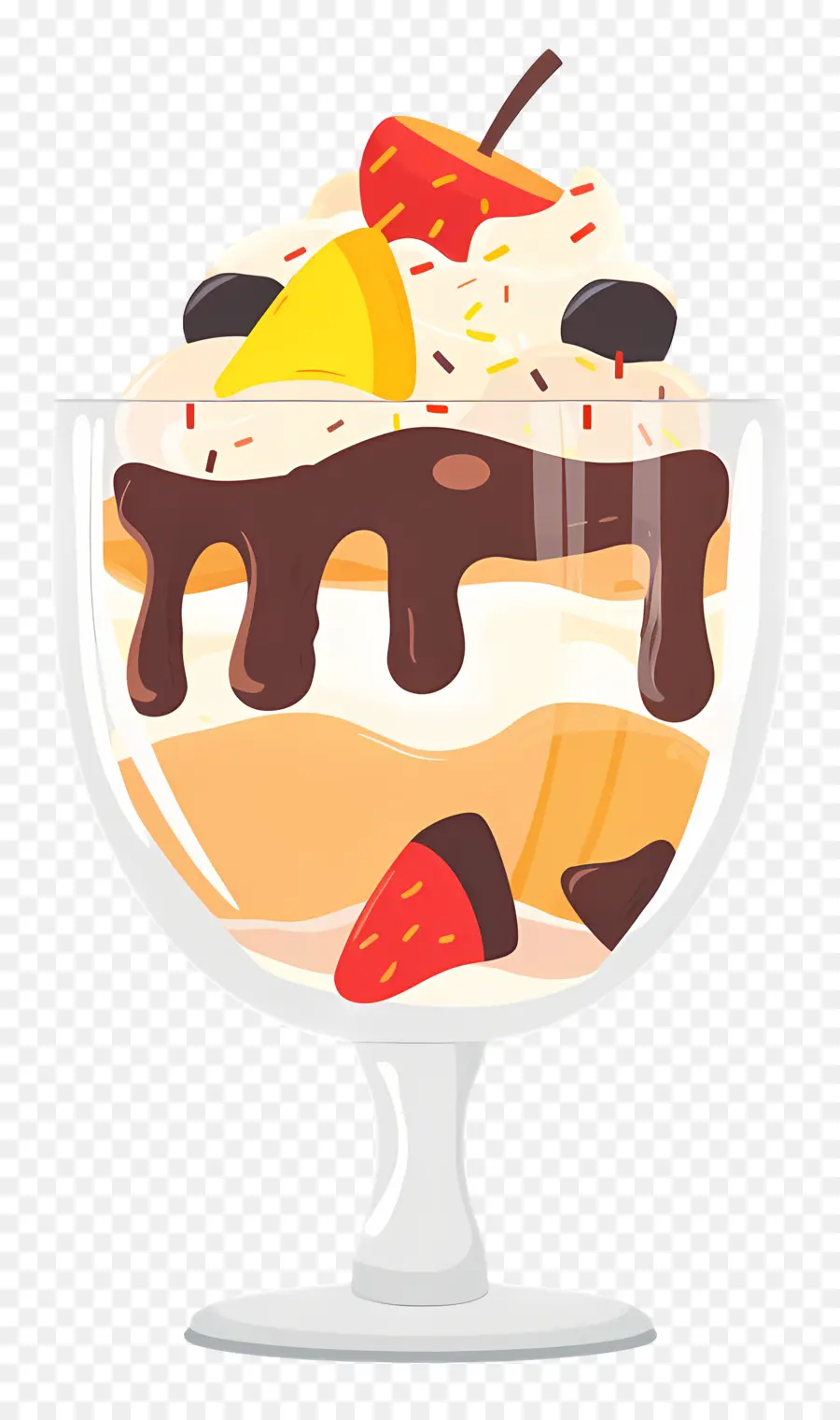 ไอศกรีม Sundae，ซันเดย์ผลไม้ PNG