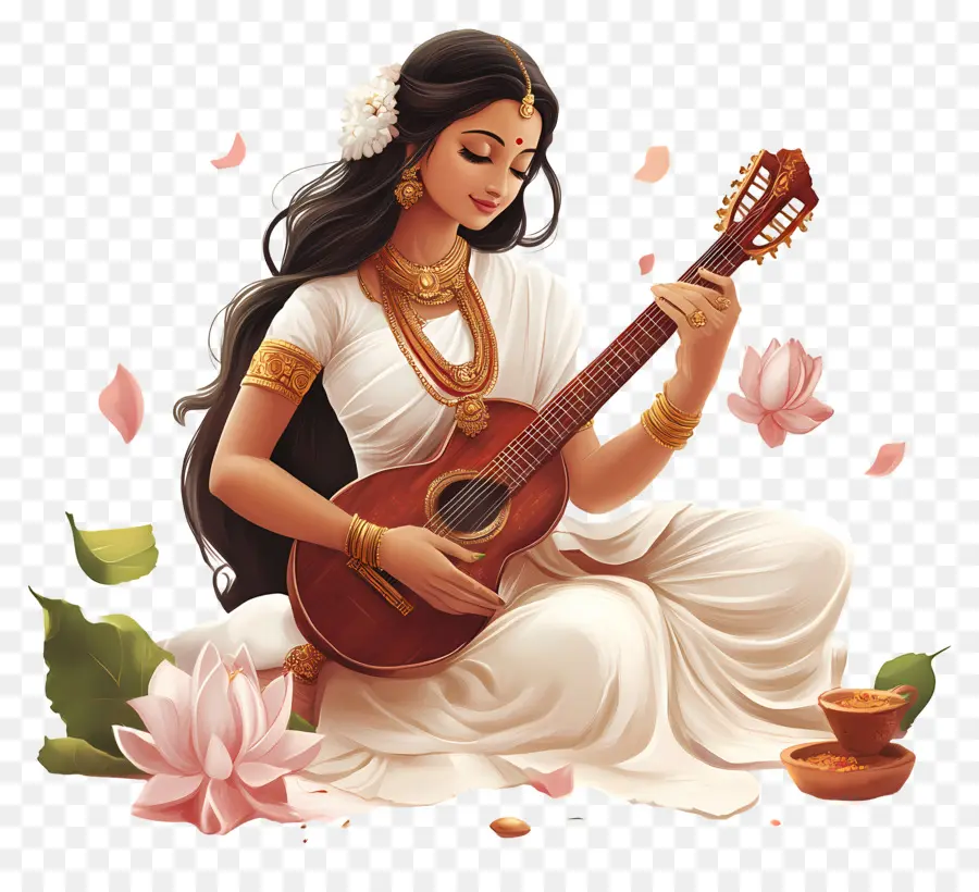 Saraswati，ผู้หญิงเล่นกีตาร์ PNG