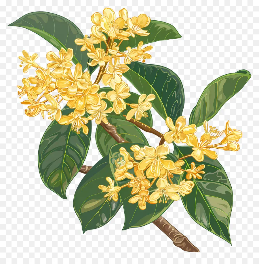 ดอกไม้ Osmanthus，ดอกไม้สีเหลือง PNG