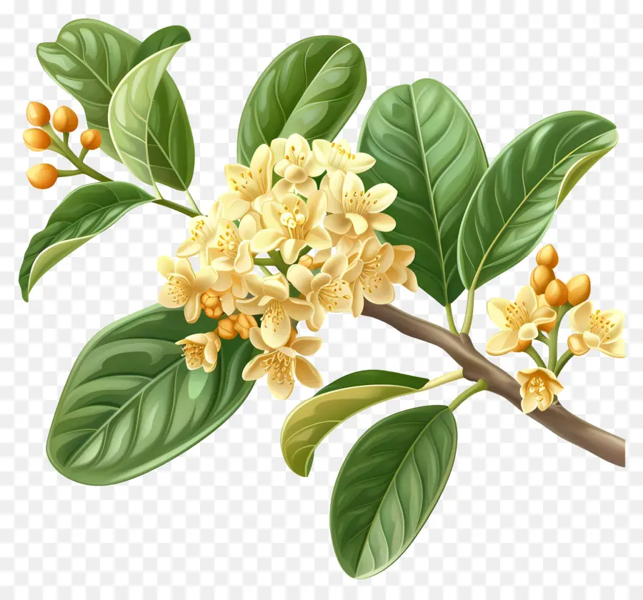 ดอกไม้ Osmanthus，ดอกไม้สีเหลือง PNG