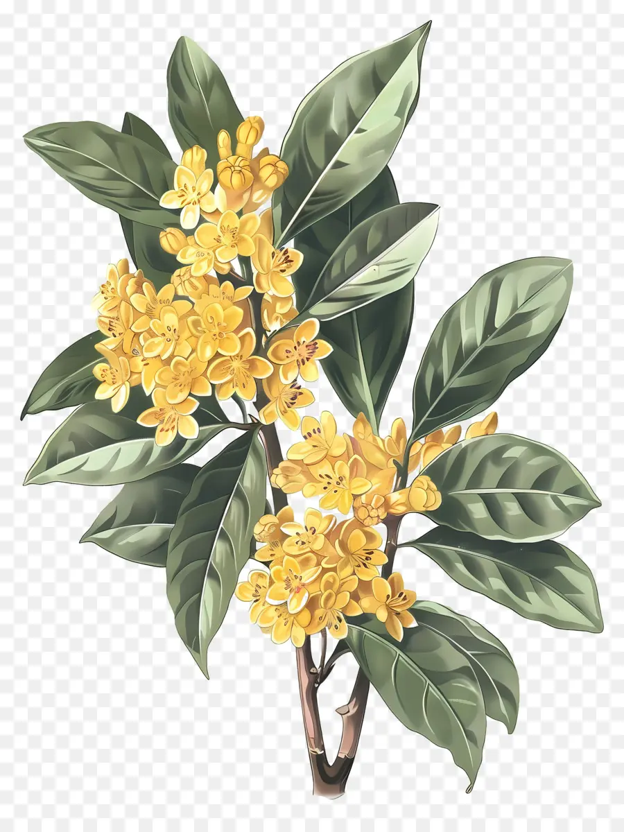 ดอกไม้ Osmanthus，ดอกไม้สีเหลือง PNG