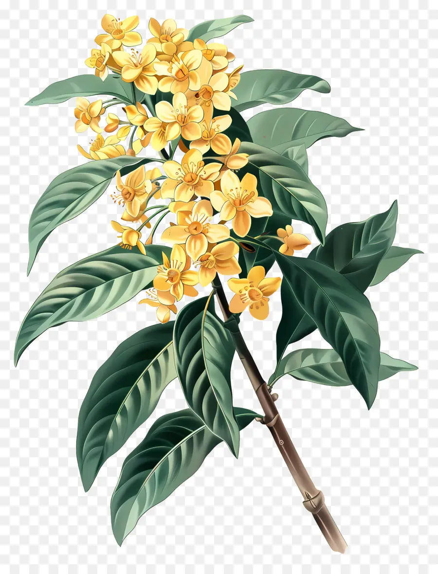 ดอกไม้ Osmanthus，ดอกไม้สีเหลือง PNG