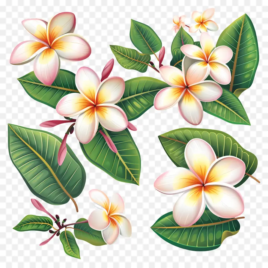 ดอกไม้ Frangipani，ดอกไม้สีสันสดใส PNG