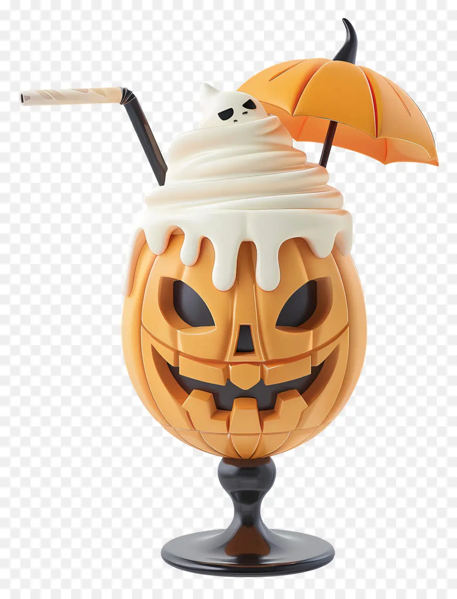 Halloween Milkshake，มิลค์เชคฟักทอง PNG