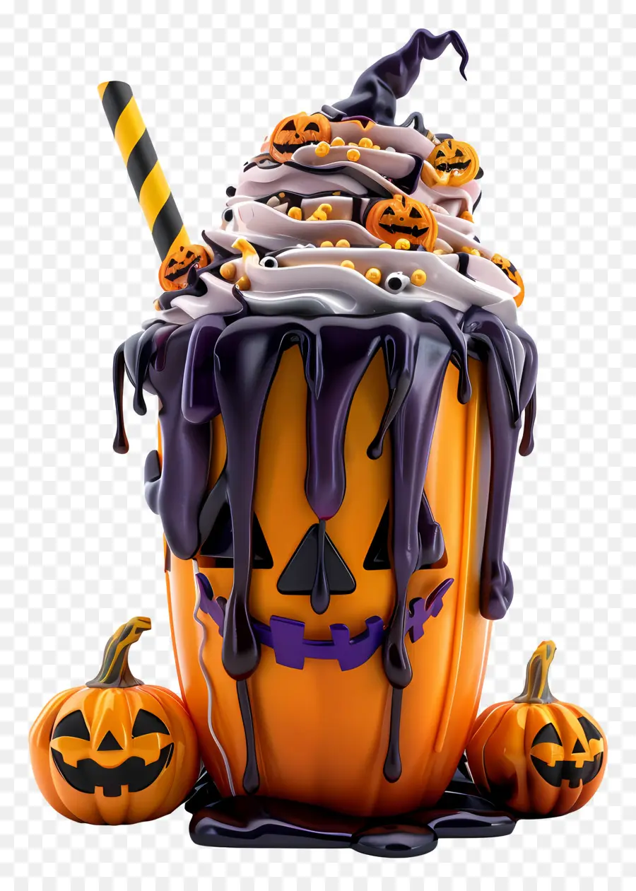 Halloween Milkshake，ฟักทอง PNG