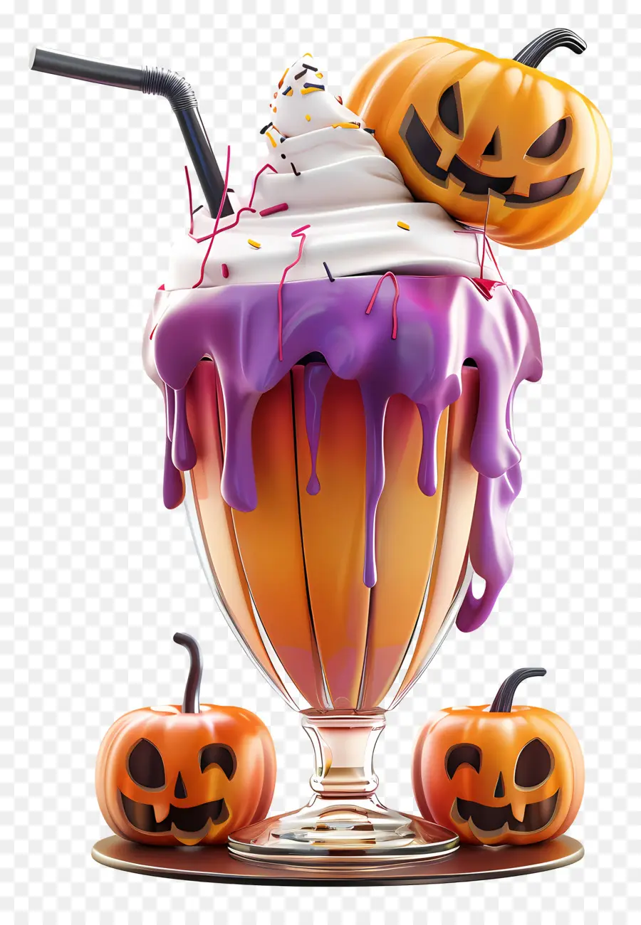 Halloween Milkshake，ฟักทอง PNG