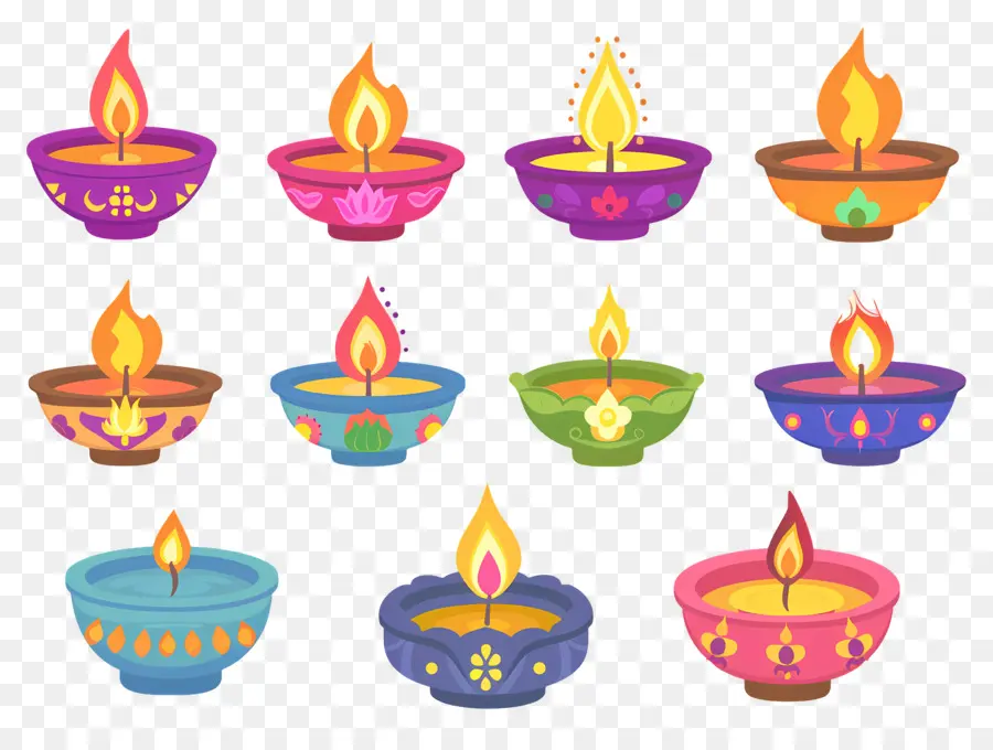 เทียน Diwali，สีพาสเทลที่ได้รับ PNG