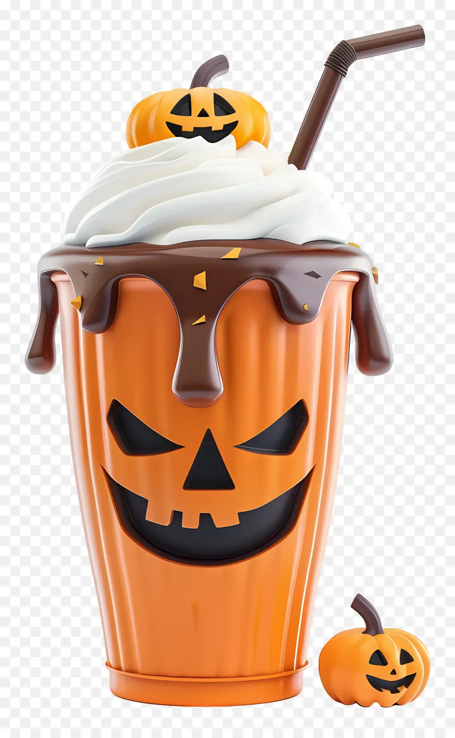 Halloween Milkshake，มิลค์เชคฟักทอง PNG