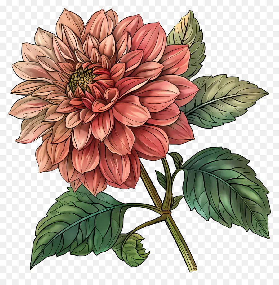 ดอกไม้ Dahlia，ดอกไม้สีส้ม PNG