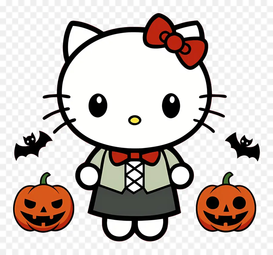 Hello Kitty Halloween，แมวในชุด PNG