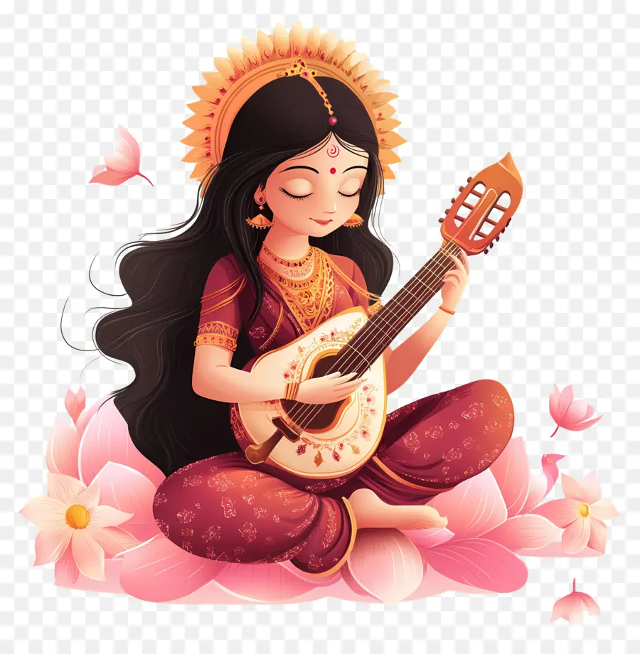 Saraswati，ผู้หญิงเล่นกีตาร์ PNG