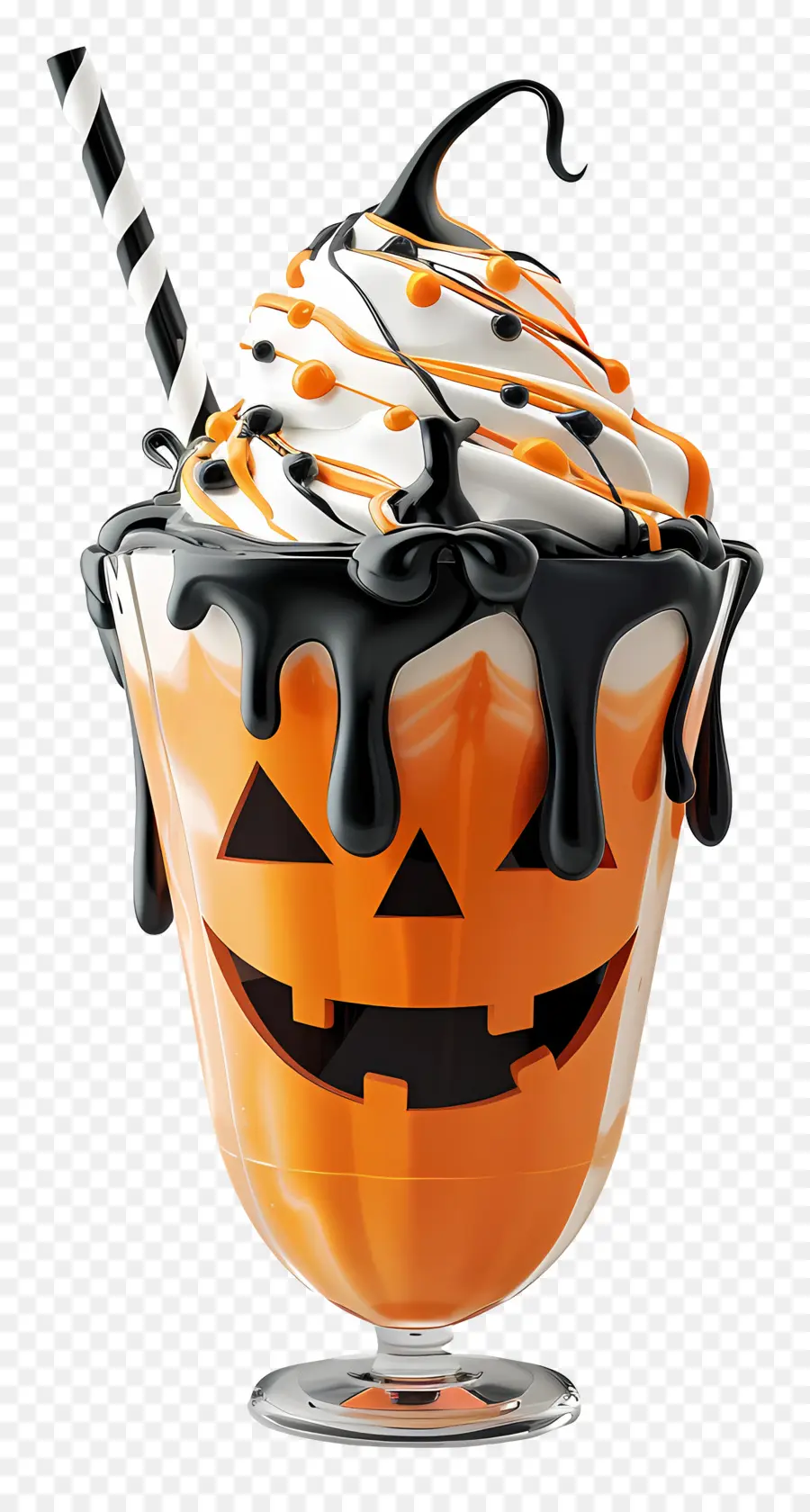 Halloween Milkshake，มิลค์เชคฟักทอง PNG