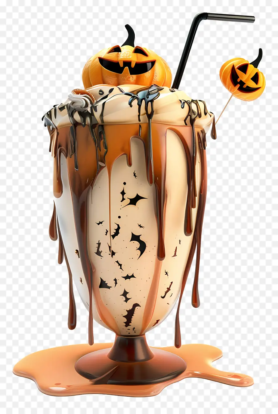 Halloween Milkshake，มิลค์เชคฟักทอง PNG