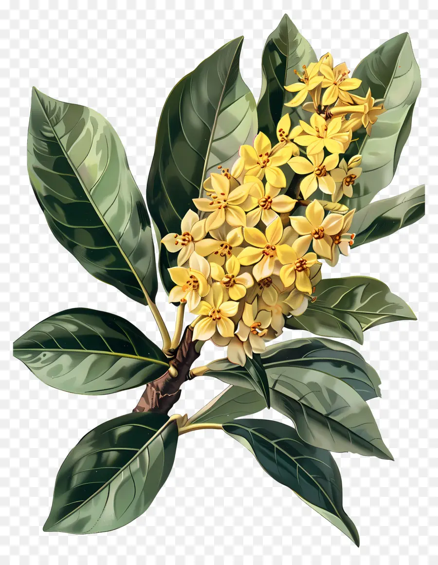 ดอกไม้ Osmanthus，ดอกไม้สีเหลือง PNG