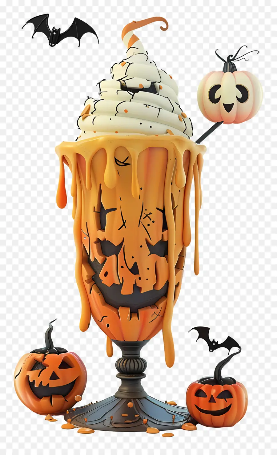 Halloween Milkshake，มิลค์เชคฟักทอง PNG