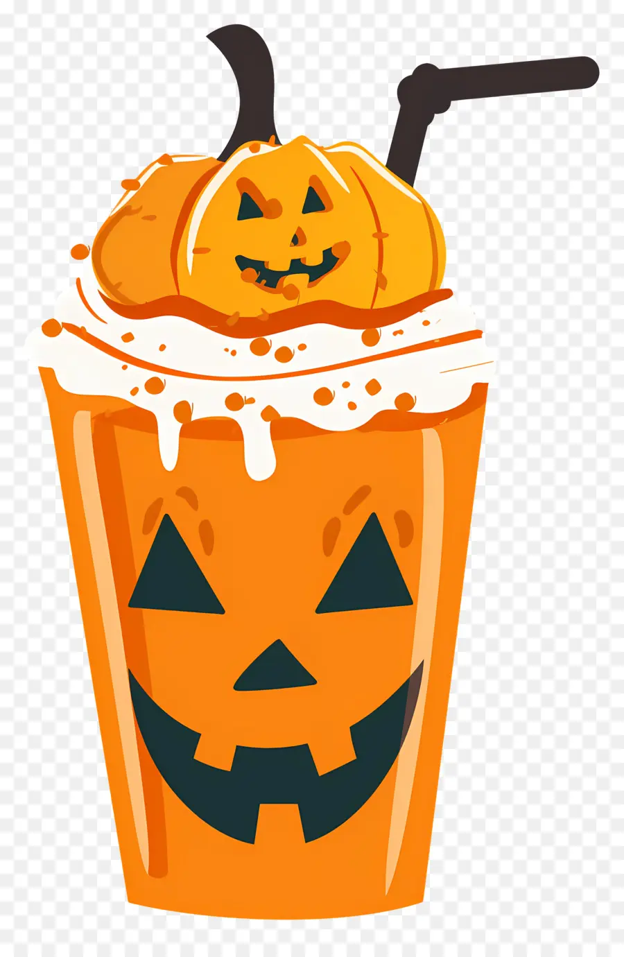 Halloween Milkshake，เครื่องดื่มฟักทอง PNG