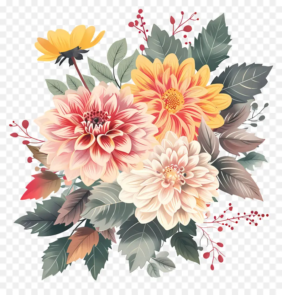 ดอกไม้ Dahlia，ดอกไม้ PNG