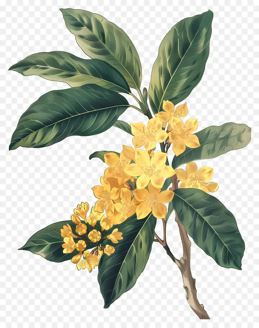 ดอกไม้ Osmanthus，ดอกไม้สีเหลือง PNG