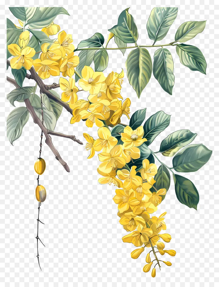 ดอกไม้ Laburnum，ดอกไม้สีเหลือง PNG