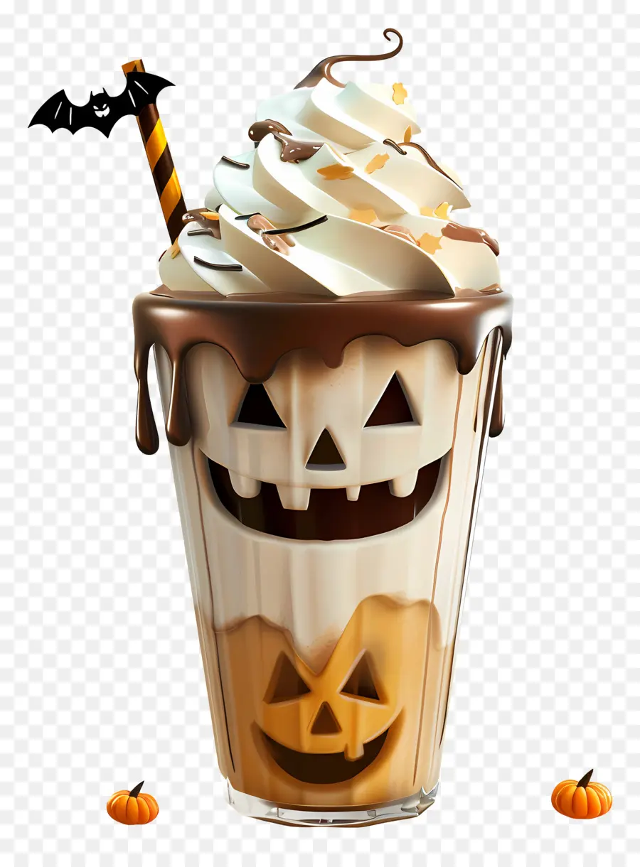 Halloween Milkshake，มิลค์เชคฟักทอง PNG