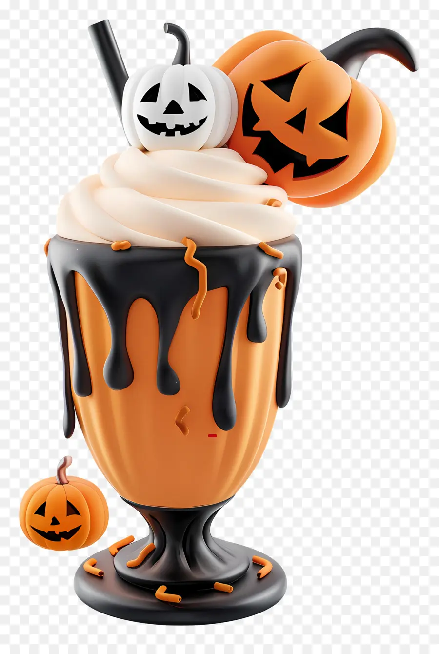 Halloween Milkshake，ฟักทอง PNG