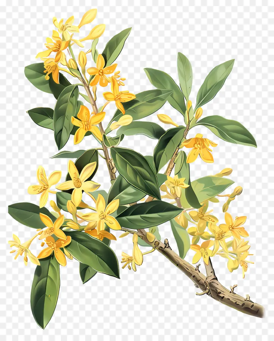 ดอกไม้ Osmanthus，ดอกไม้สีเหลือง PNG