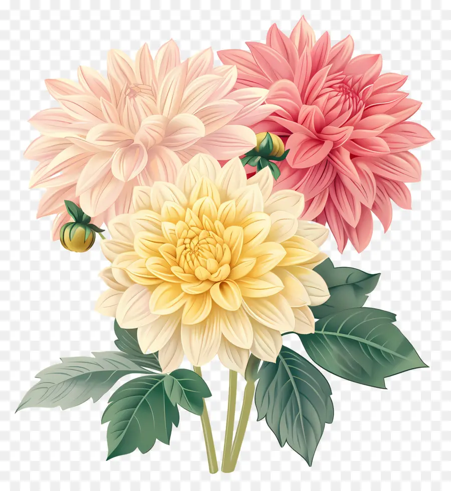 ดอกไม้ Dahlia，ดอกไม้สีส้ม PNG