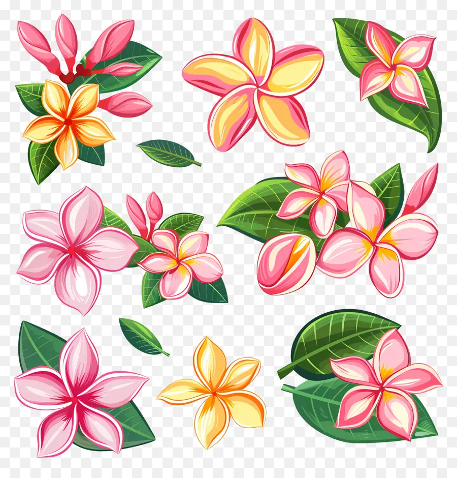 ดอกไม้ Frangipani，ดอกไม้สีสันสดใส PNG