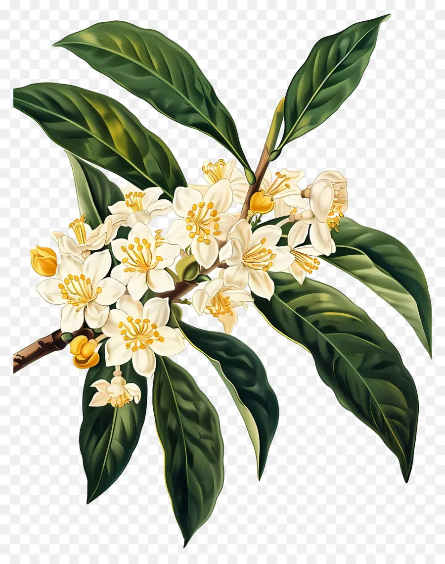 ดอกไม้ Osmanthus，ดอกไม้สีเหลือง PNG